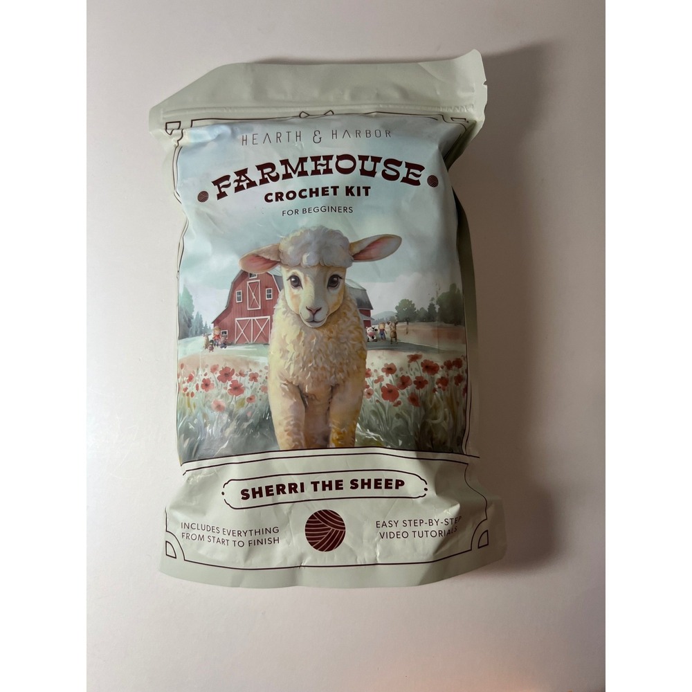 Hearth&Harbor Amigurumi Farmhouse Crochet Kit Beginners Sherri The Sheep Kit NIP